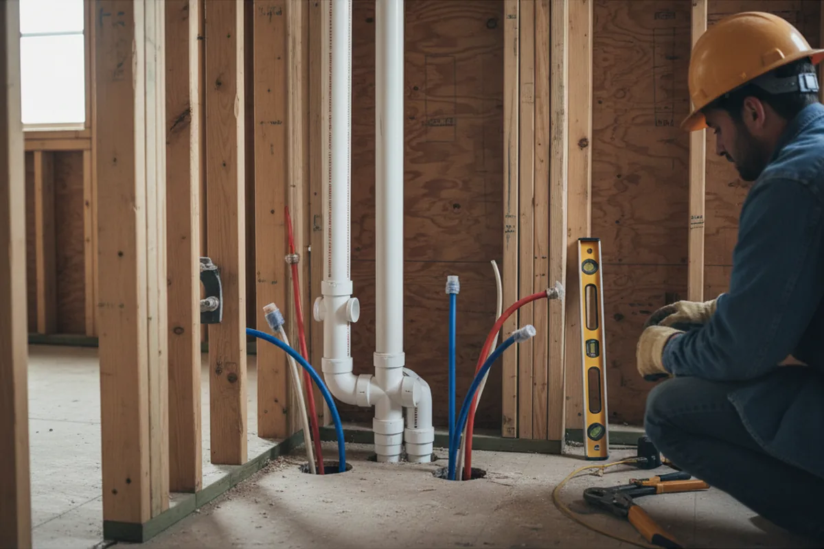 Drain and supply rough-in during Drain Cleaning in King